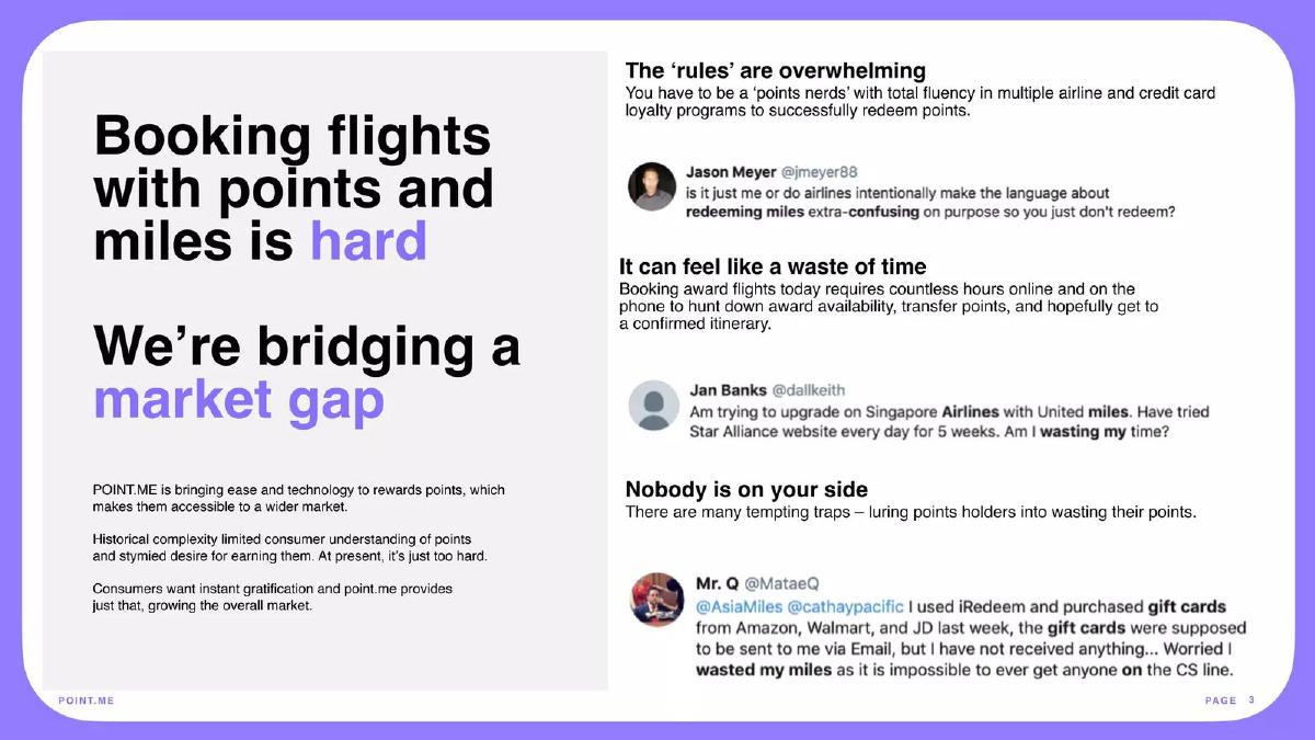 point.me pitch deck slide 3 of 16
