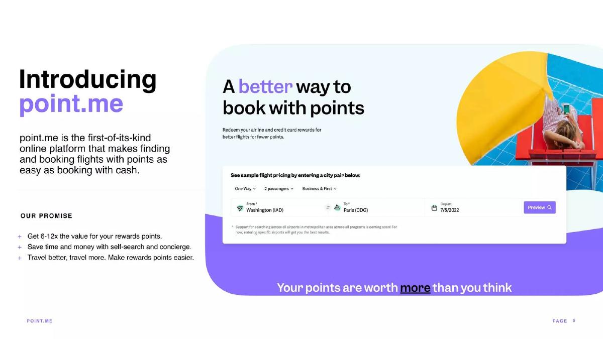 point.me pitch deck slide 5 of 16