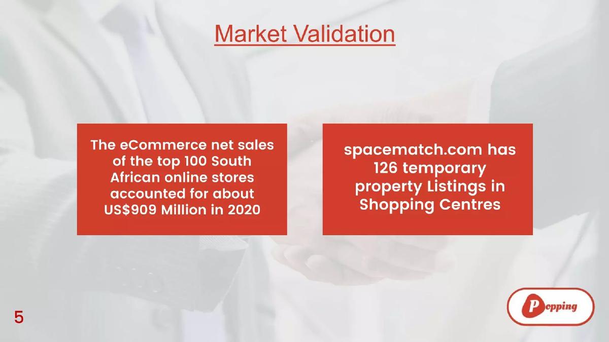 Popping pitch deck slide 5 of 14
