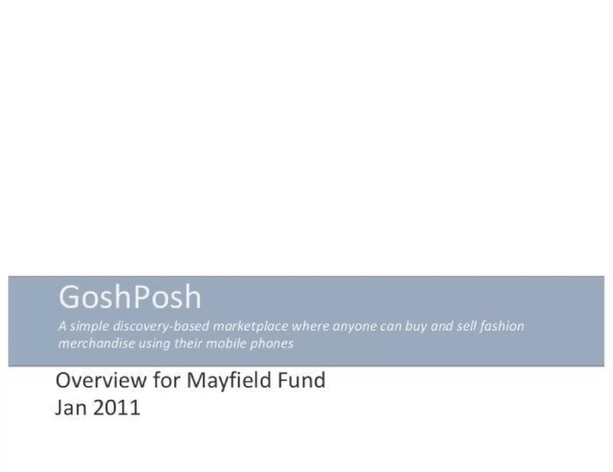 Poshmark pitch deck slide 1 of 16