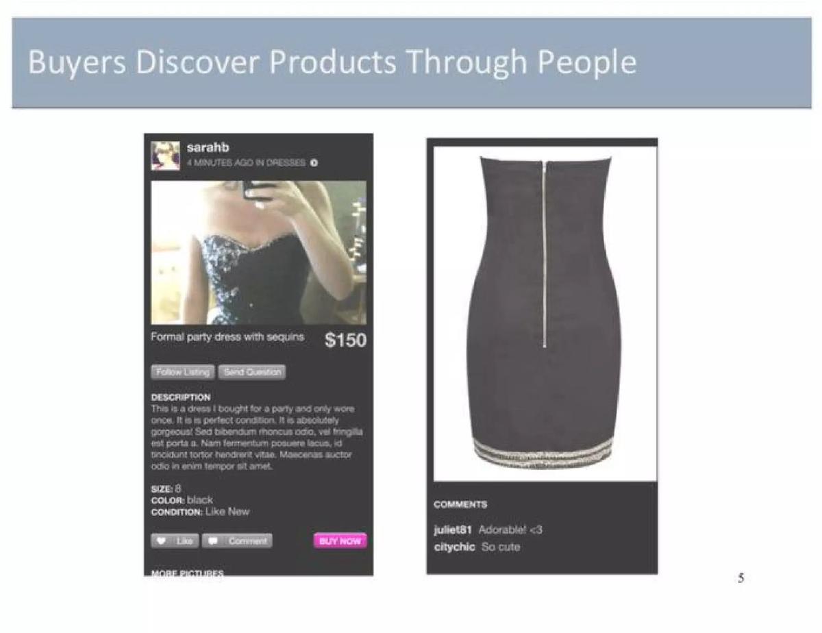 Poshmark pitch deck slide 5 of 16