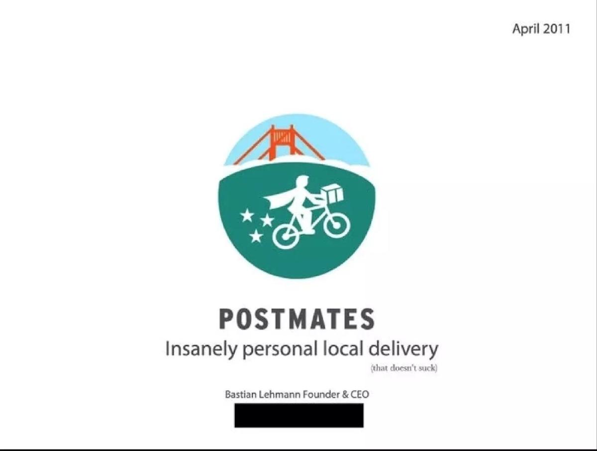 Postmates pitch deck slide 1 of 13