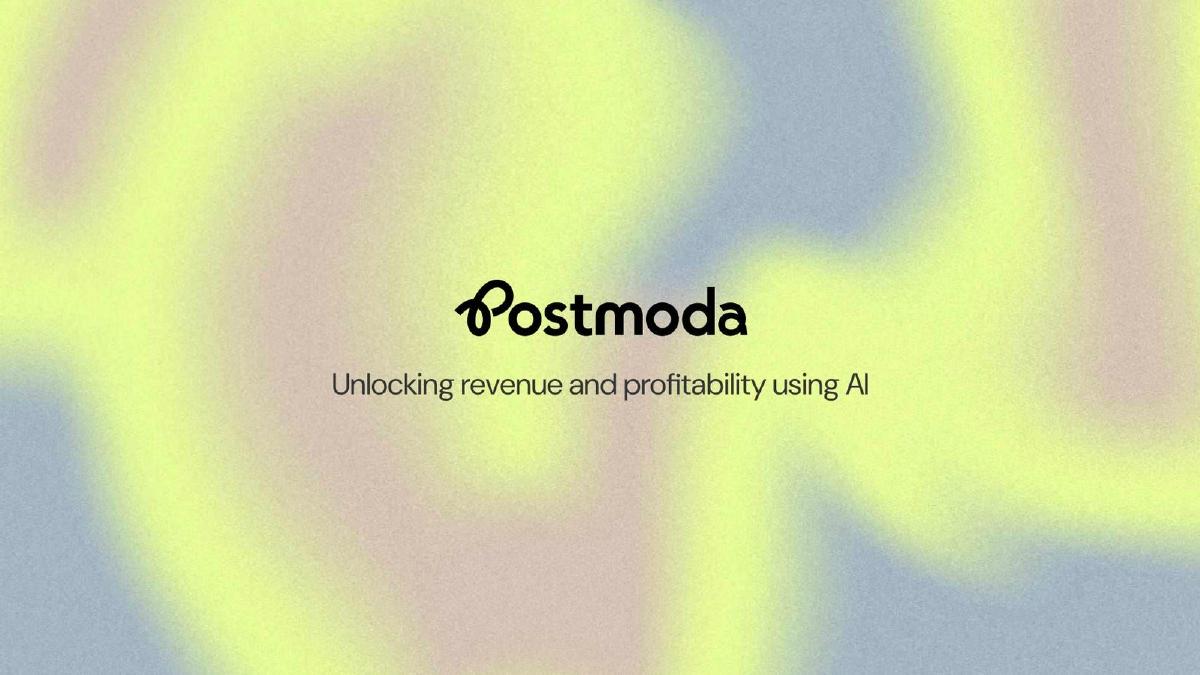 Postmoda pitch deck slide 1 of 8
