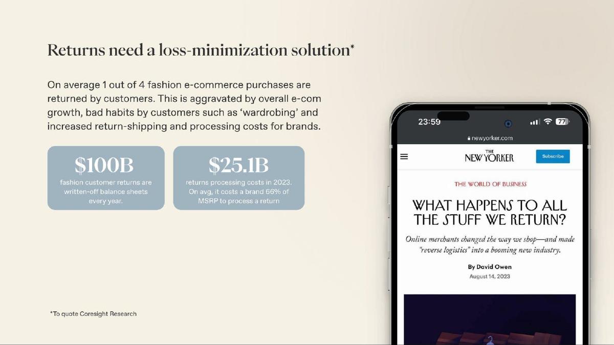 Postmoda pitch deck slide 2 of 8