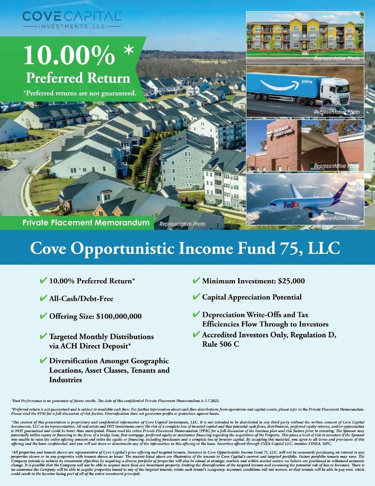 Cove Capital Investments, LLC pitch deck slide 1 of 32