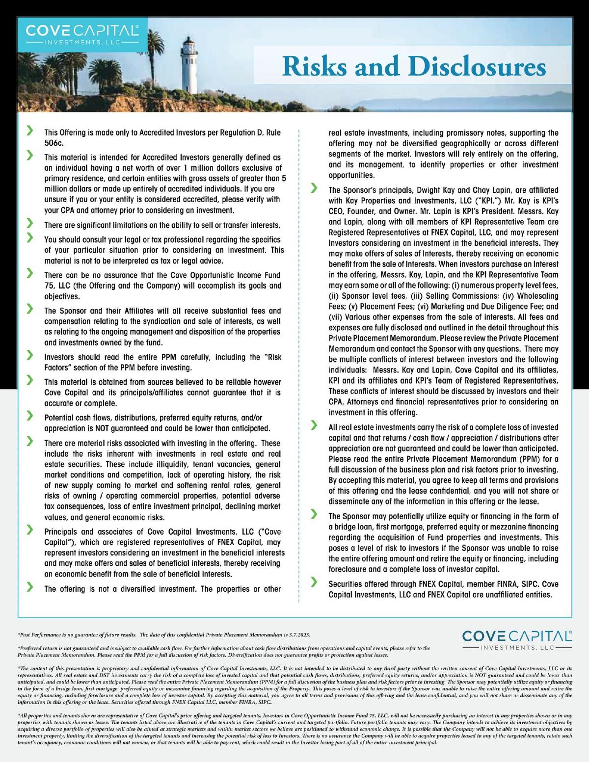 Cove Capital Investments, LLC pitch deck slide 2 of 32