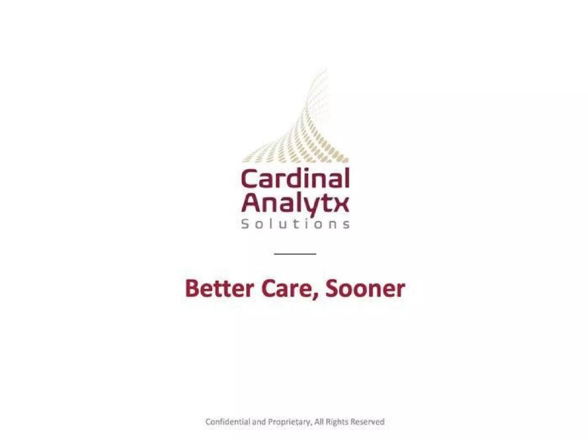 Prealize Health (formerly Cardinal Analytx Solutions) pitch deck slide 1 of 13