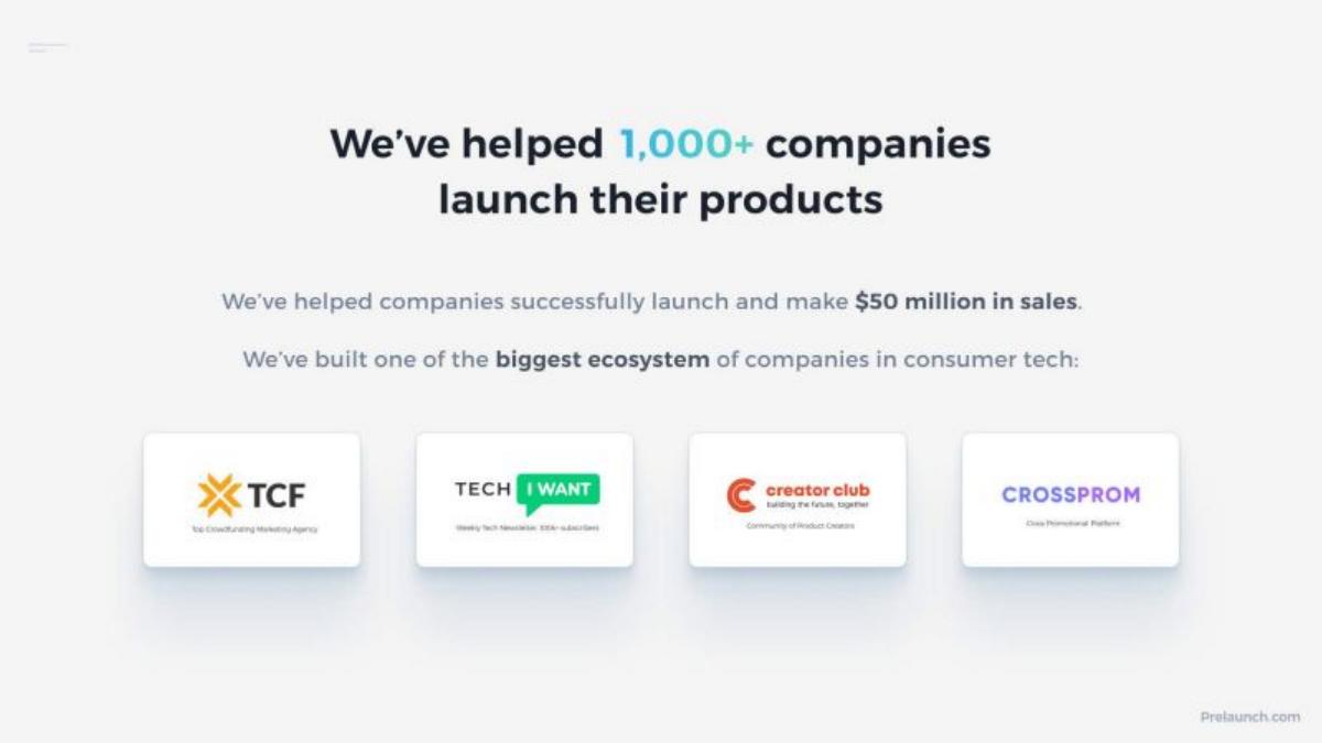 Prelaunch pitch deck slide 2 of 21