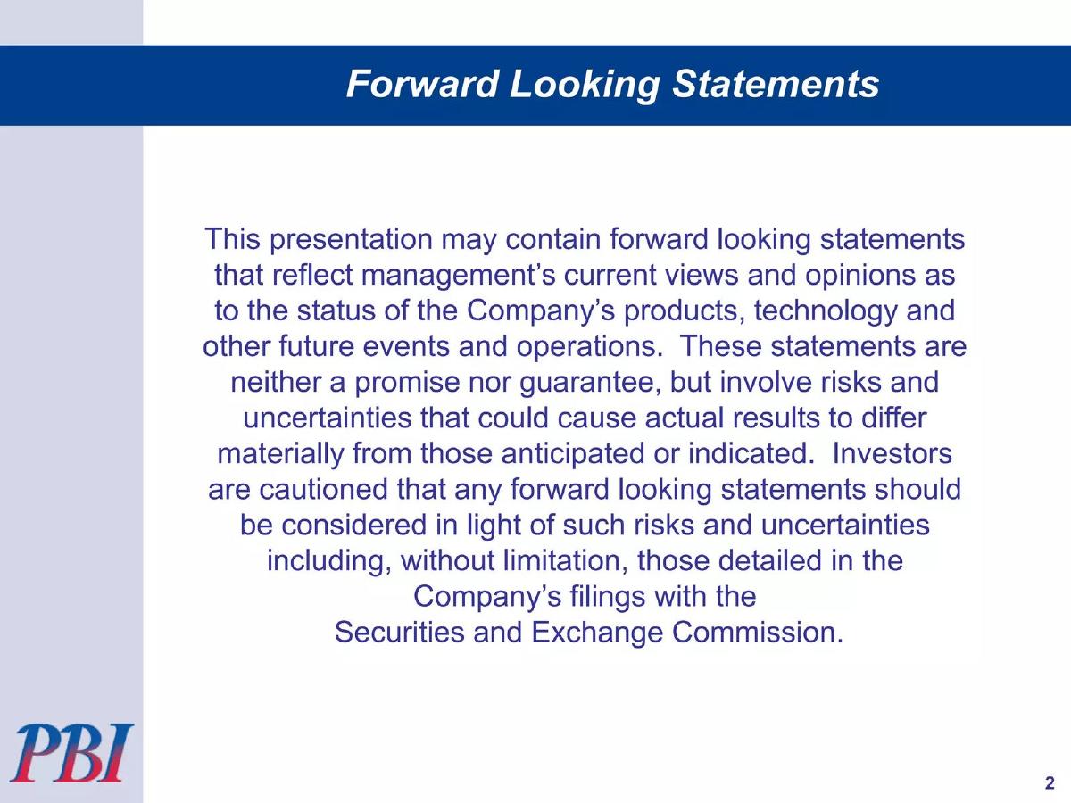 Pressure BioSciences, Inc. pitch deck slide 2 of 21