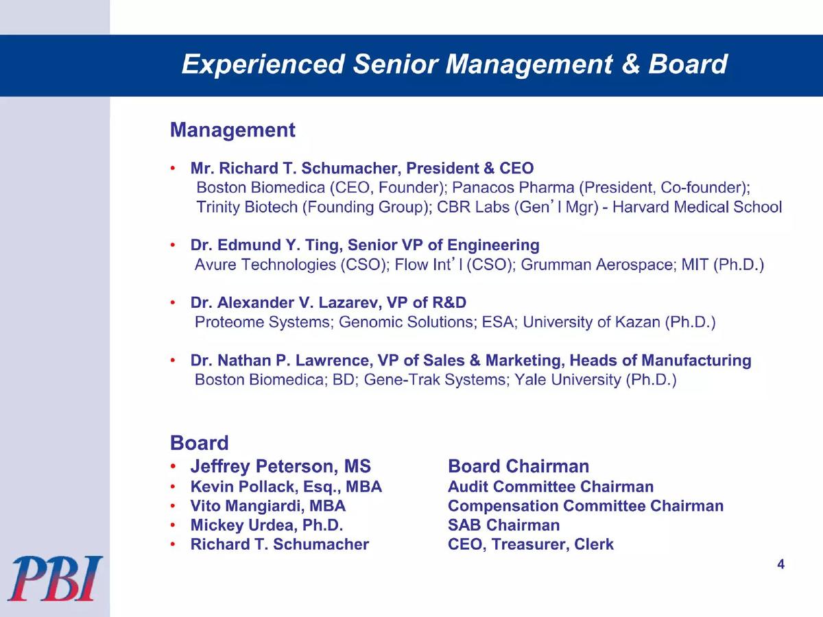 Pressure BioSciences, Inc. pitch deck slide 4 of 21