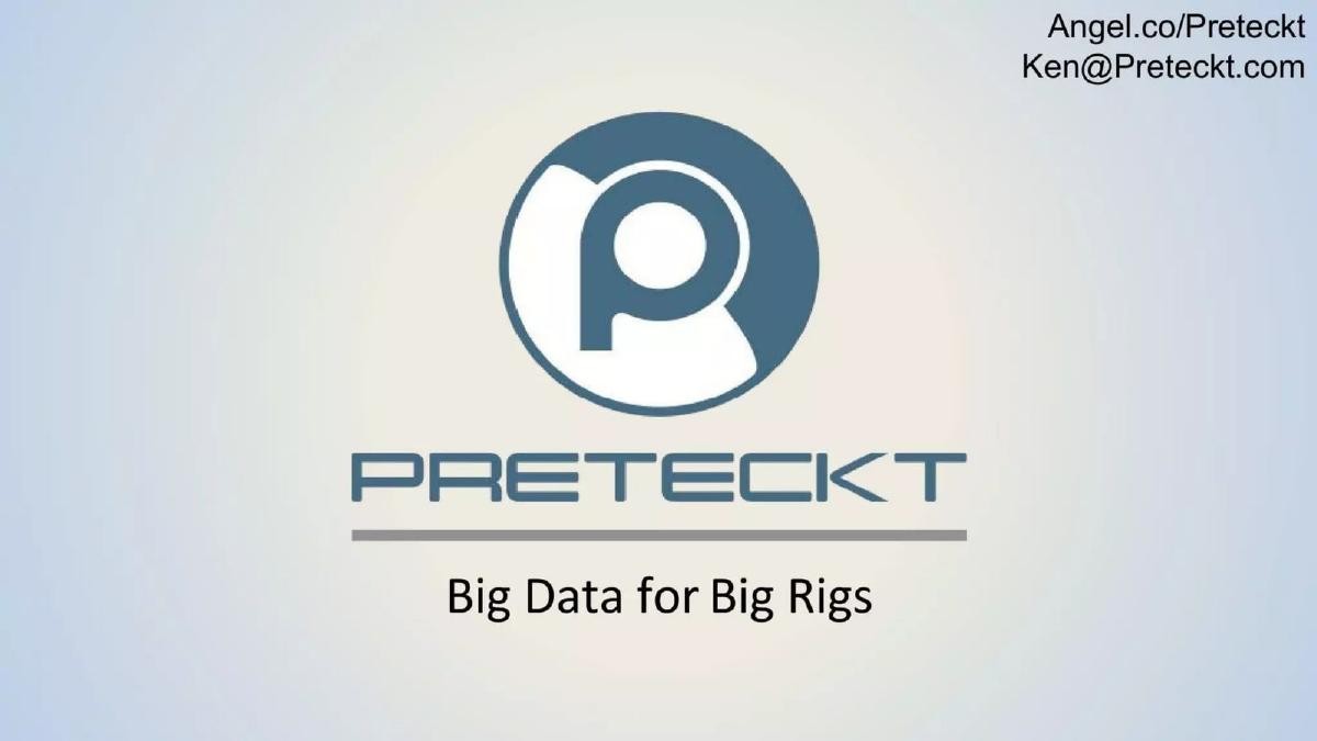 Preteckt pitch deck slide 1 of 8