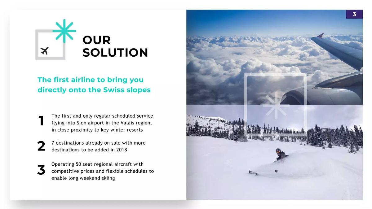 Private Airline pitch deck slide 3 of 9