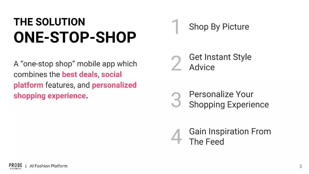 Probe Fashion pitch deck slide 3 of 17