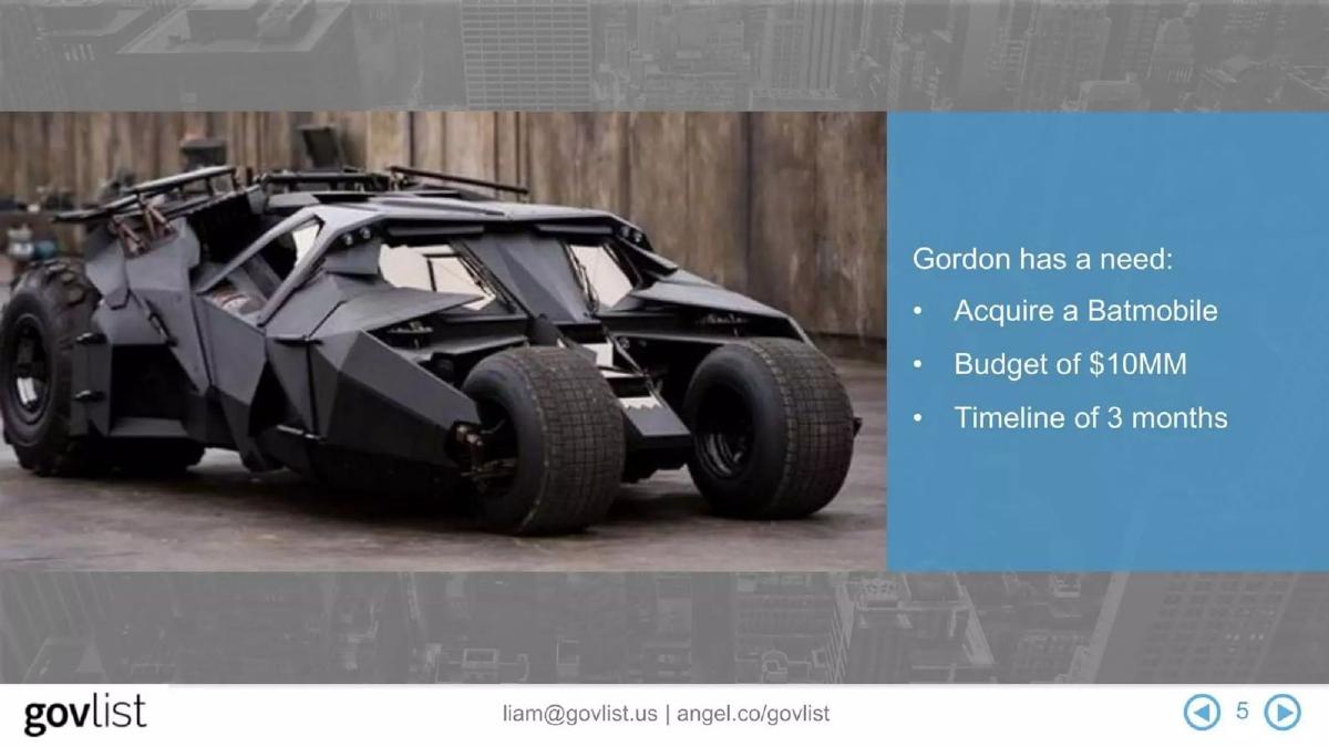 ProcureNow (formerly Govlist) pitch deck slide 5 of 10