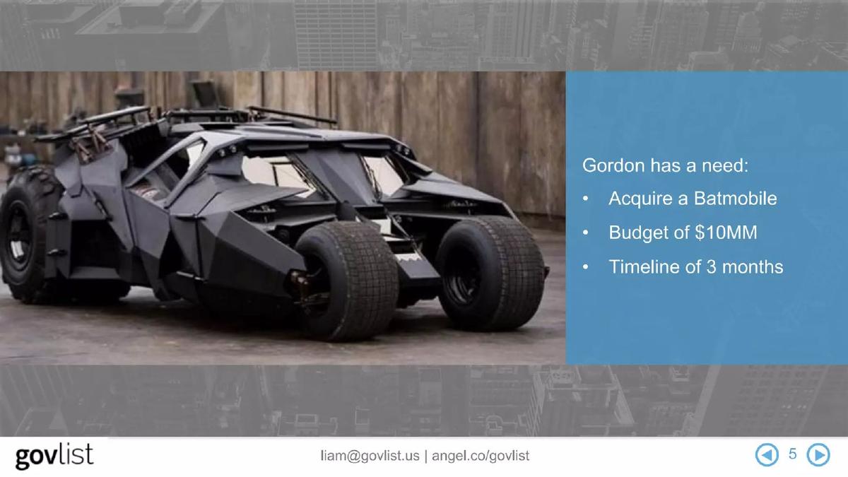 ProcureNow (formerly Govlist) pitch deck slide 5 of 10