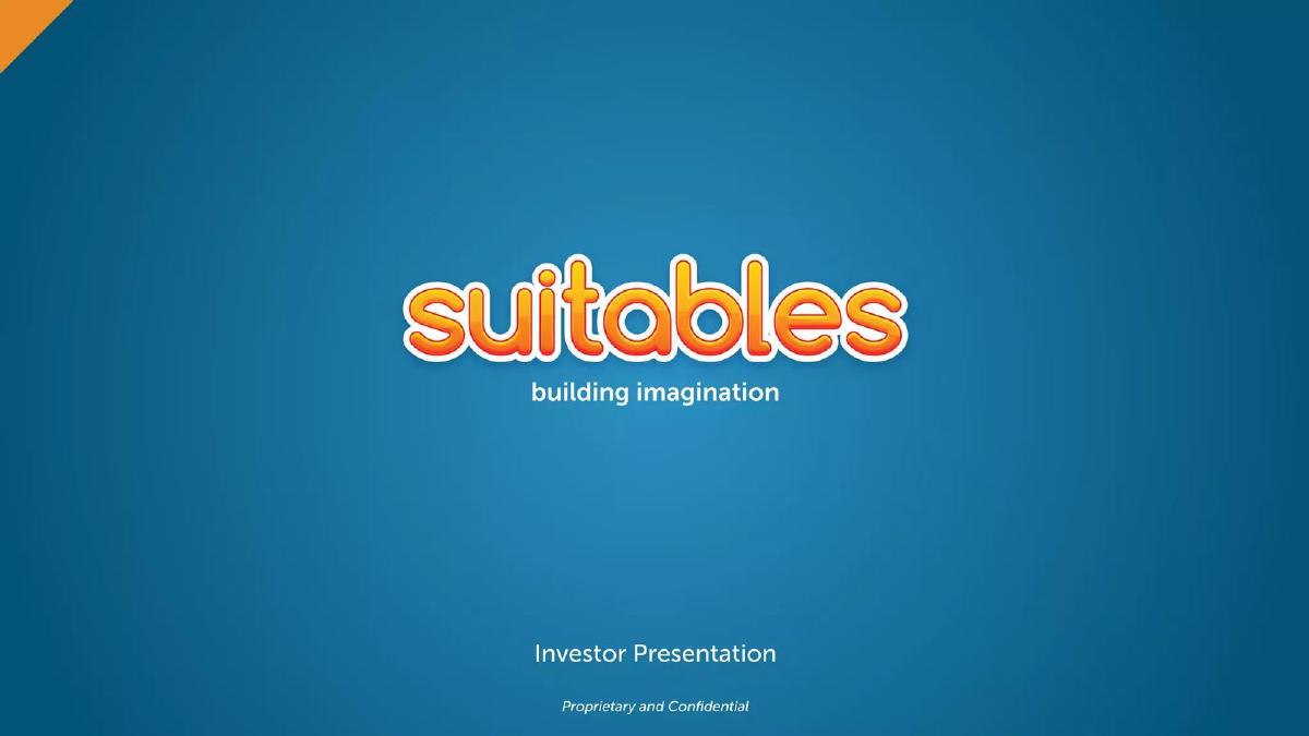 Suitables (Product Costumes) pitch deck slide 1 of 22