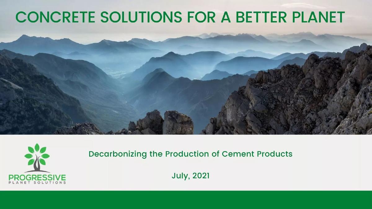 Progressive Planet pitch deck slide 1 of 27