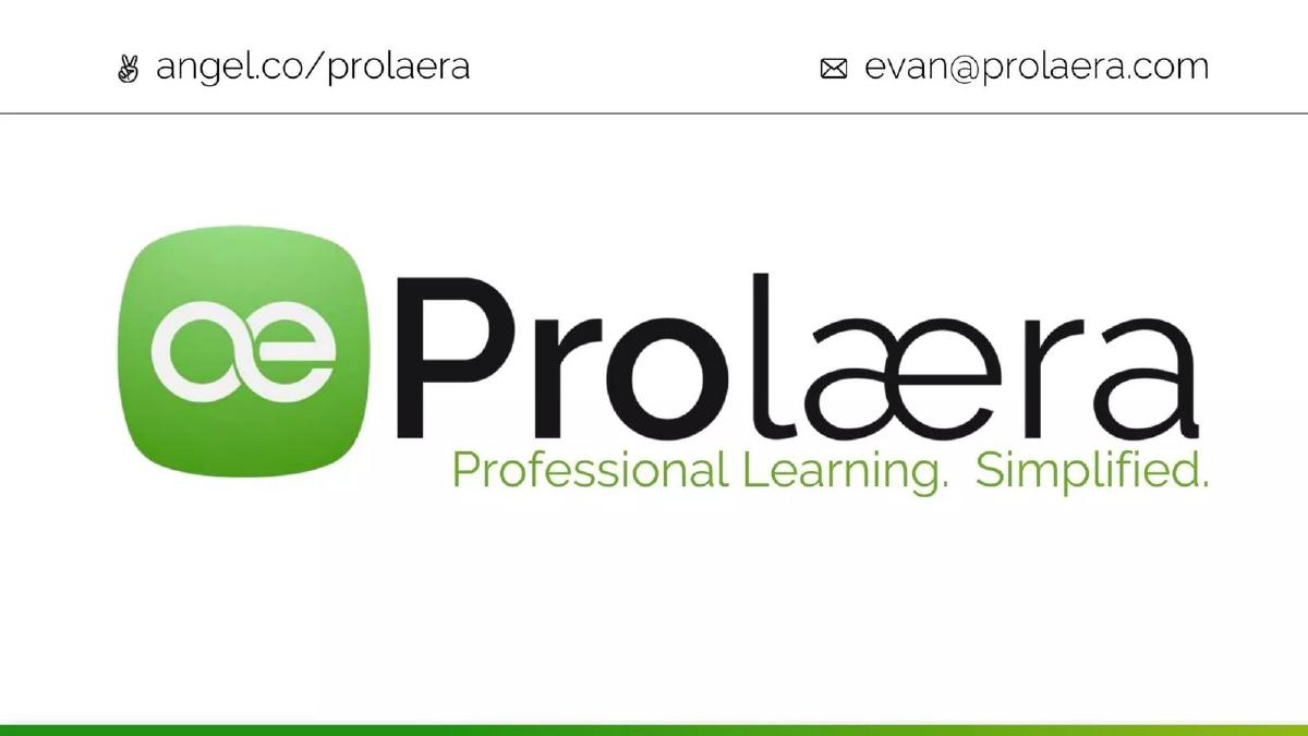 Prolaera pitch deck slide 1 of 12