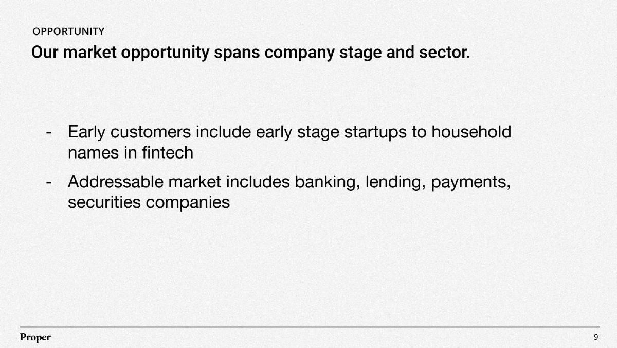 Proper Finance pitch deck slide 9 of 12