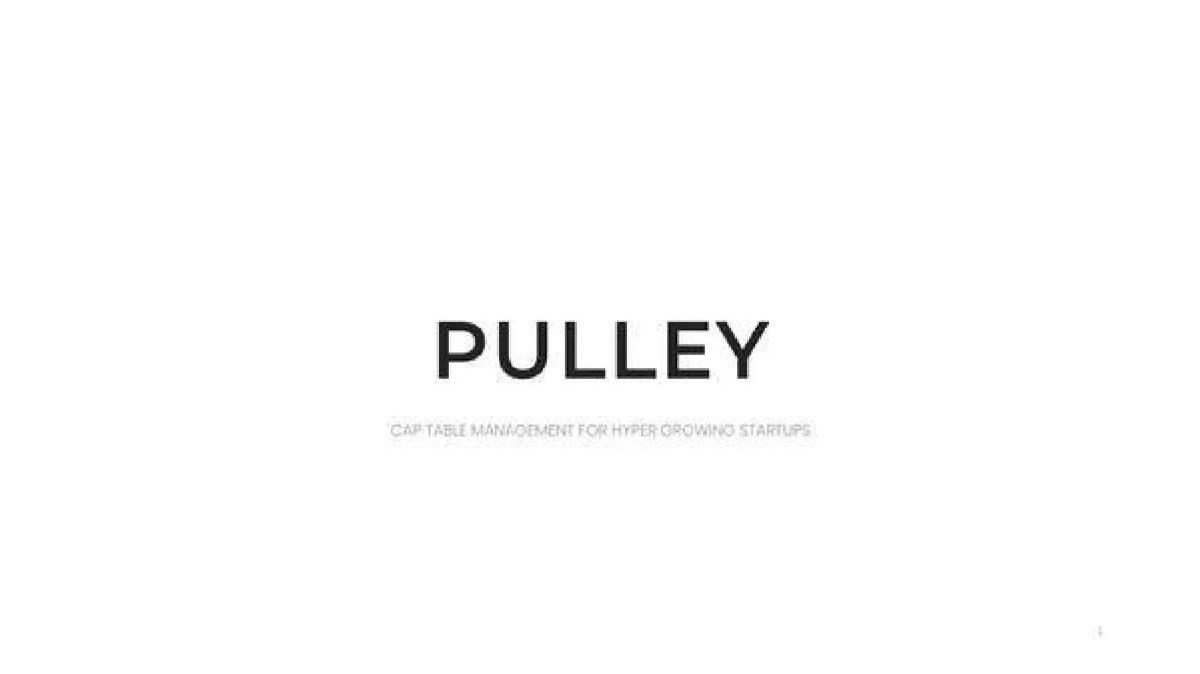 Pulley pitch deck slide 1 of 23