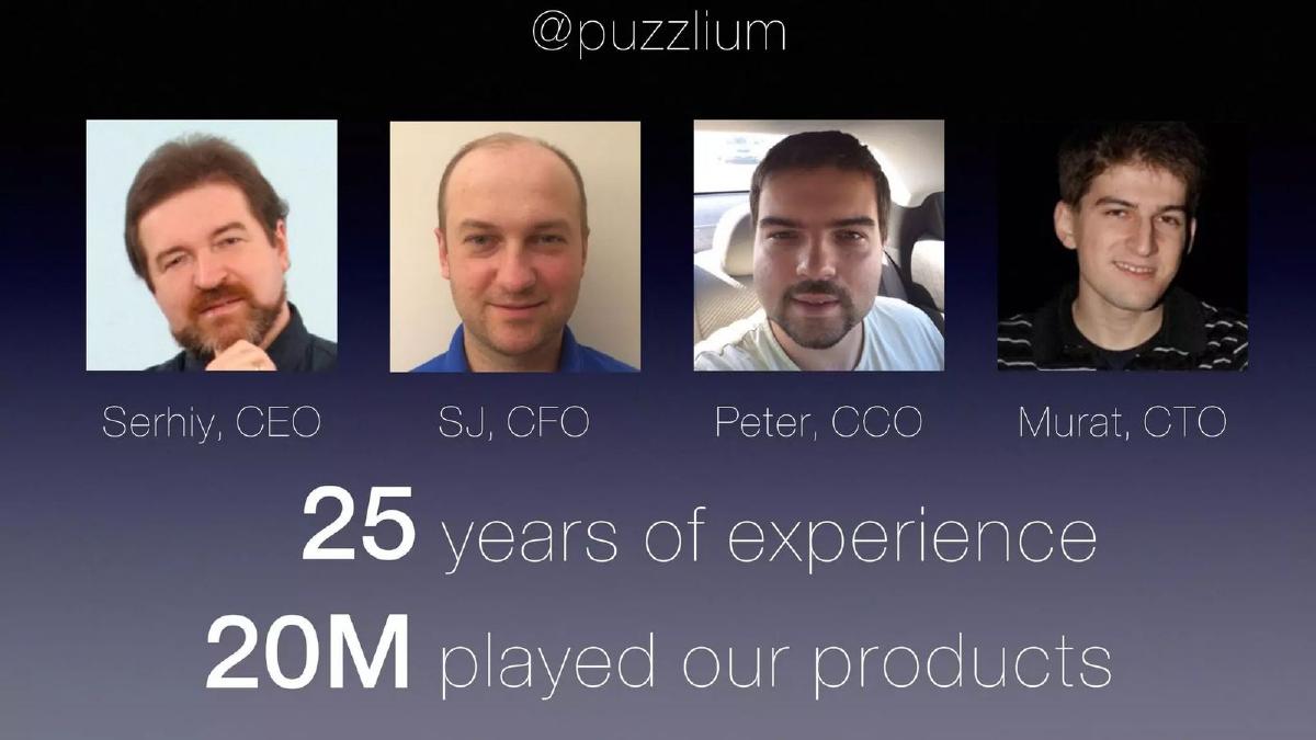 Puzzlium pitch deck slide 2 of 14