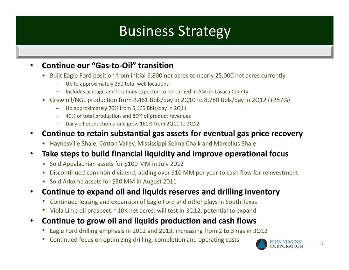 Penn Virginia Corporation (PVA) pitch deck slide 5 of 22