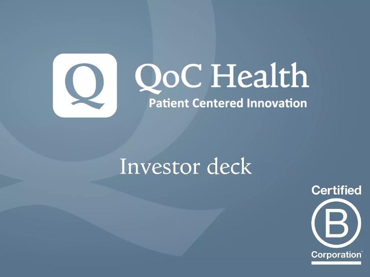 QoC Health Inc. pitch deck slide 2 of 18