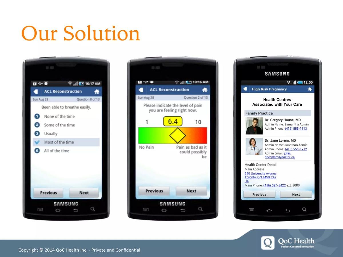 QoC Health Inc. pitch deck slide 5 of 18