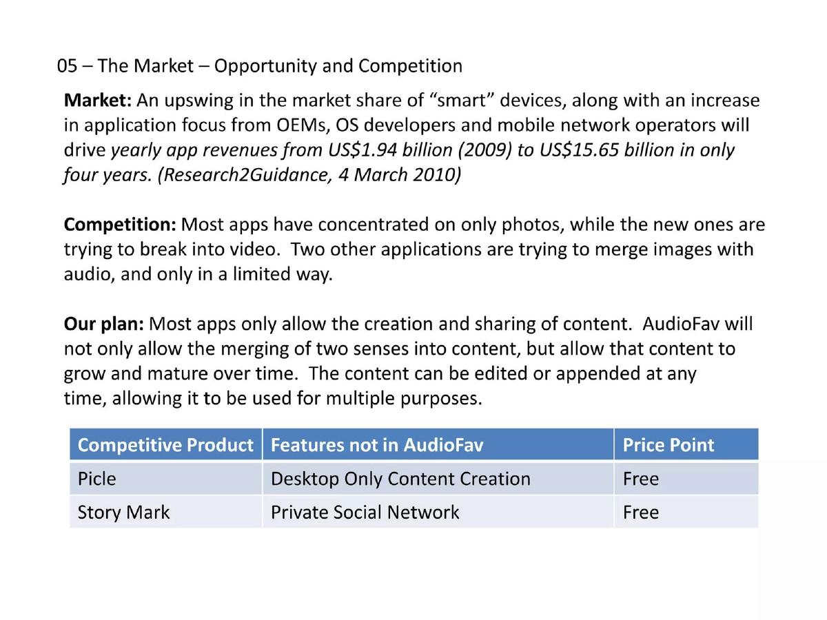 AudioFav pitch deck slide 6 of 9
