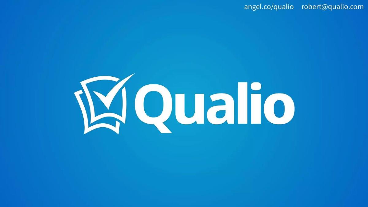 Qualio pitch deck slide 1 of 10