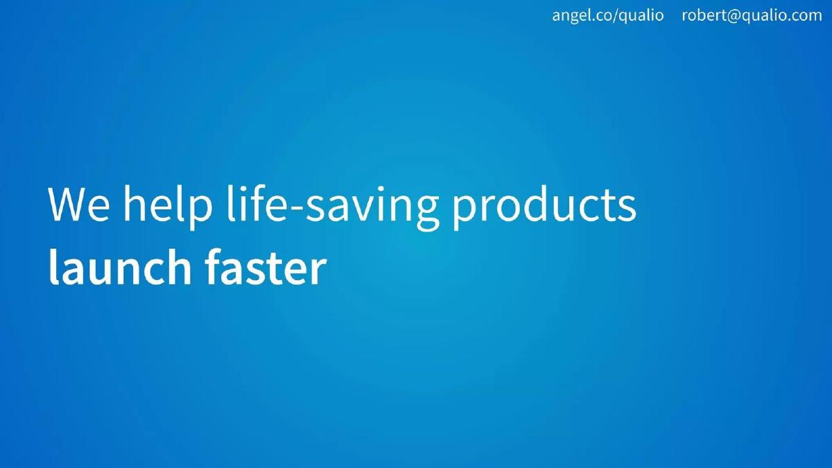 Qualio pitch deck slide 2 of 10