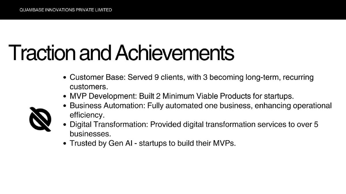 Quambase Innovations Private Limited pitch deck slide 6 of 7