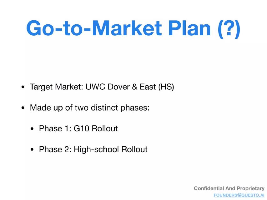 Questo pitch deck go-to-market slide 10