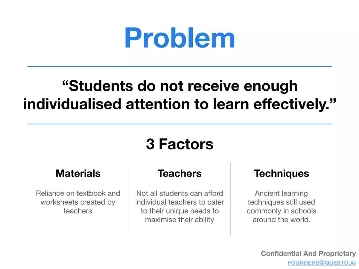 Questo AI pitch deck slide 2 of 17