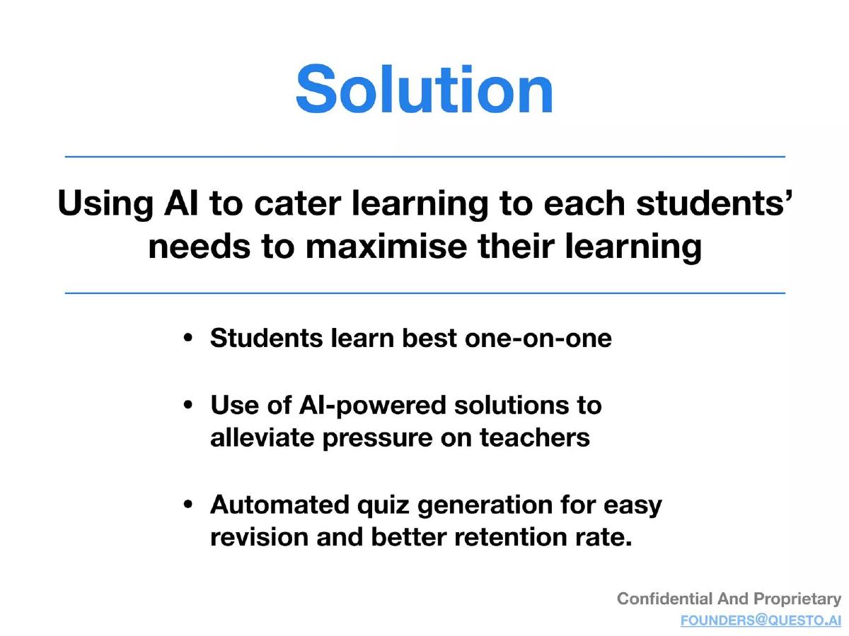 Questo AI pitch deck slide 4 of 17