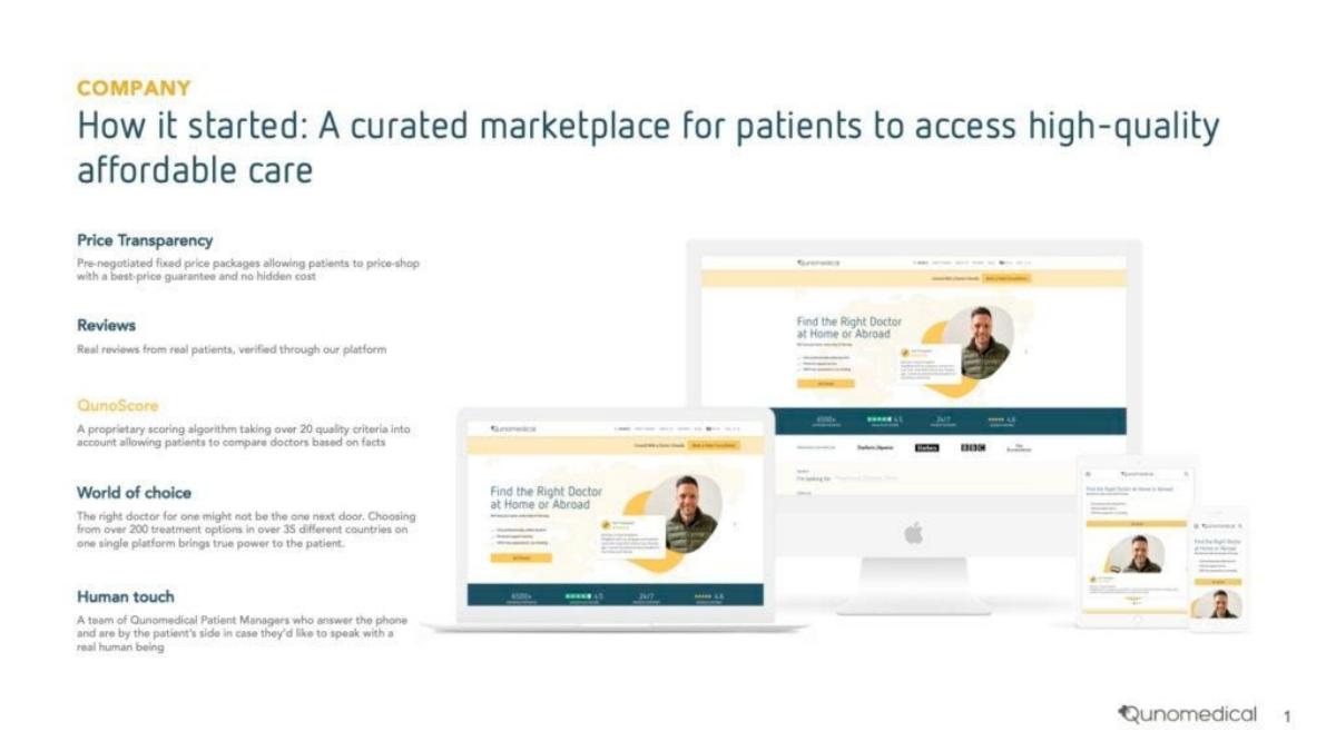 Qunomedical pitch deck slide 2 of 10