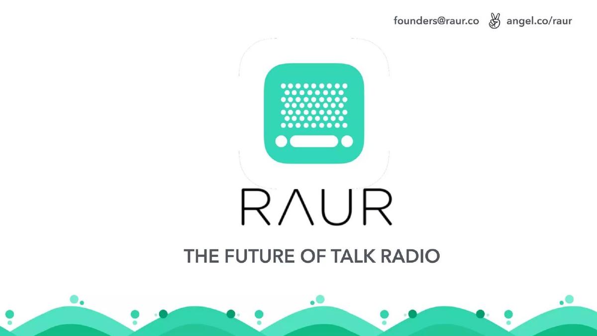 Raxar (Raur) pitch deck slide 1 of 12