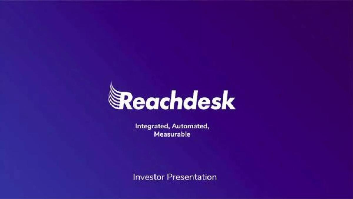 Reachdesk pitch deck slide 1 of 17