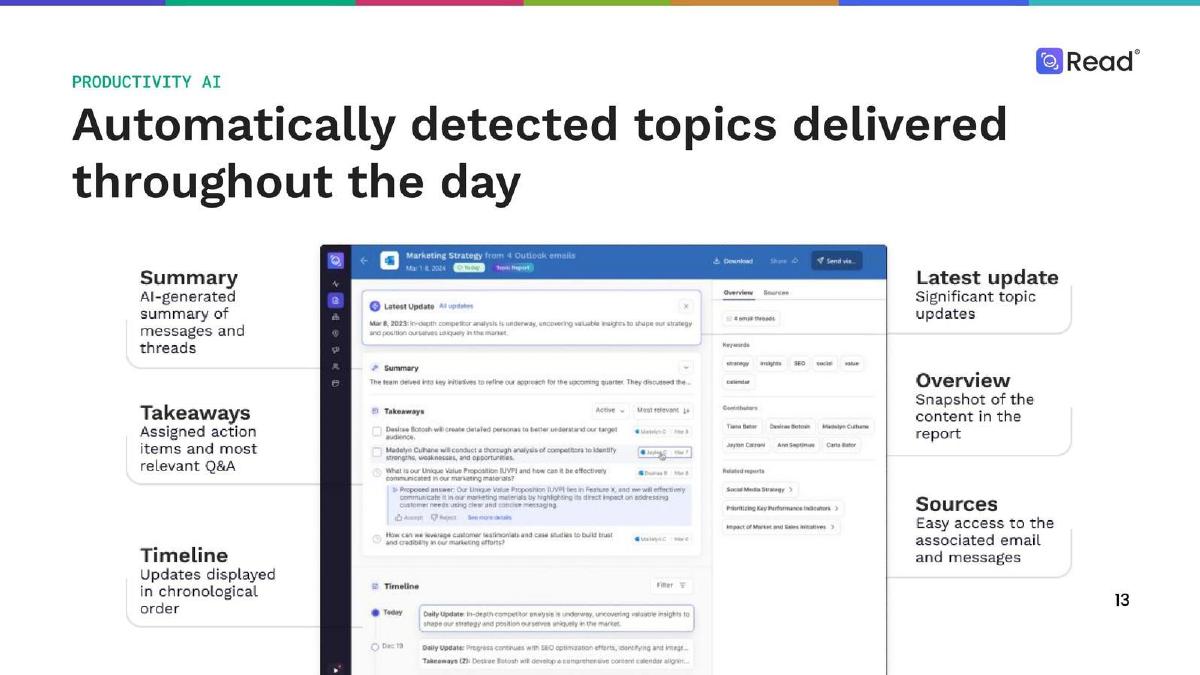 Read AI pitch deck slide 13 of 23