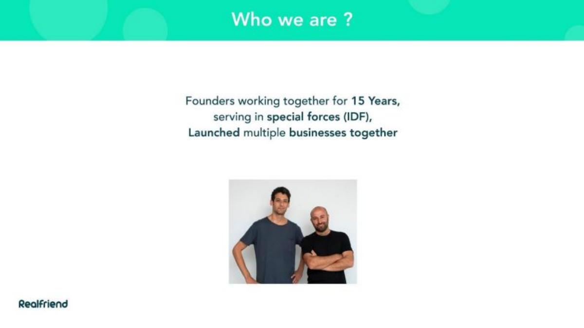 RealFriend pitch deck slide 2 of 14