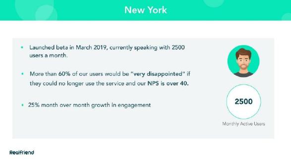 RealFriend pitch deck Product-market fit survey slide slide 9