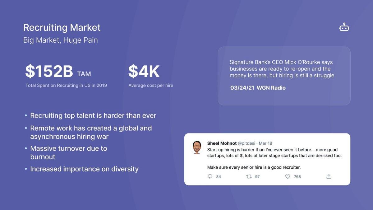 Recruitbot pitch deck market slide 5