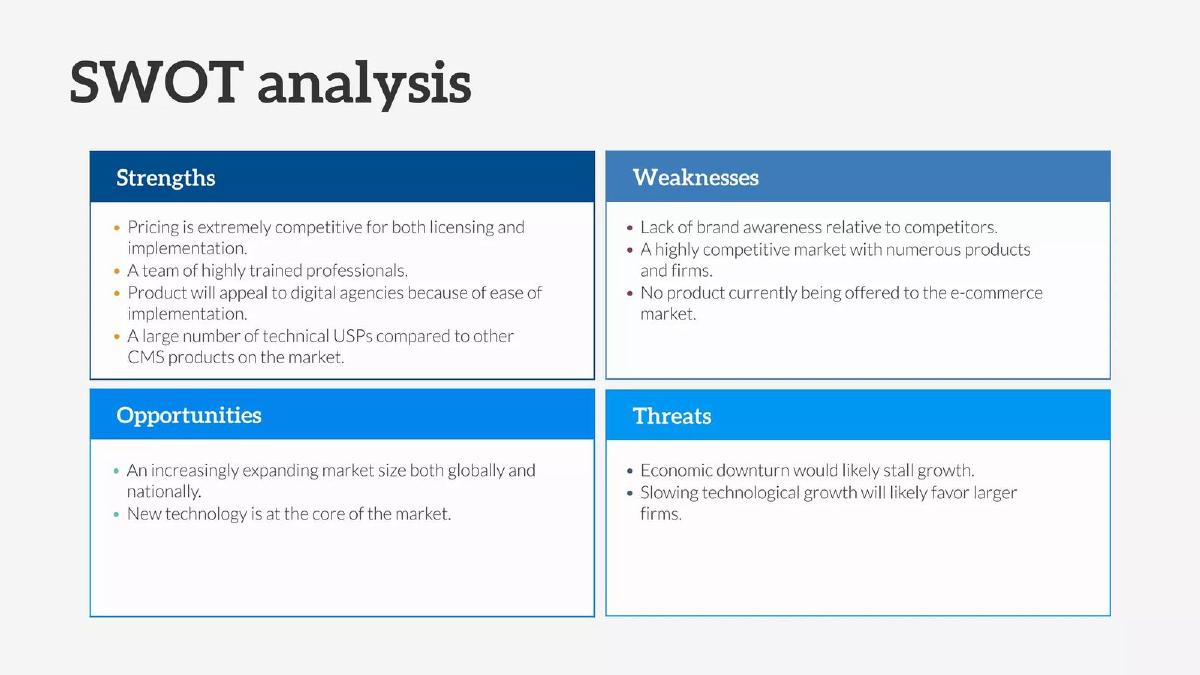 Redakt pitch deck SWOT slide 10