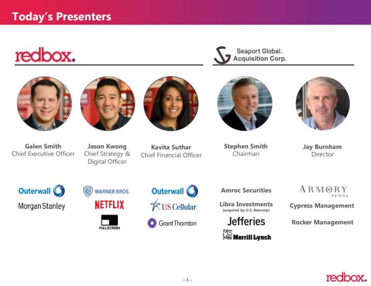 Redbox SPAC pitch deck slide 3 of 39