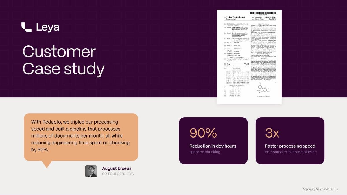 Reducto pitch deck slide 9 of 13