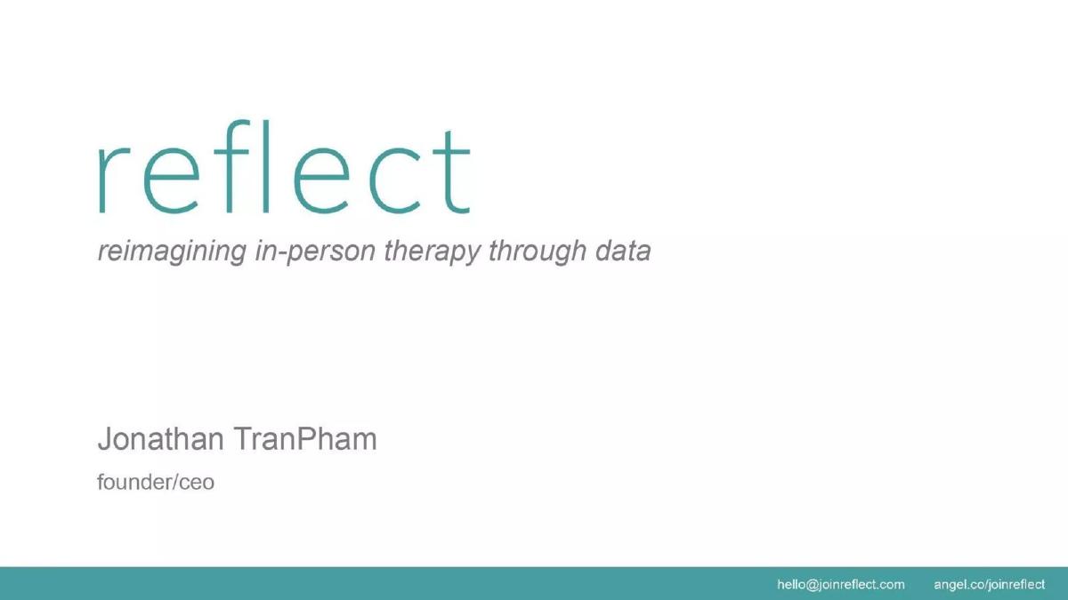 reflect pitch deck slide 1 of 10