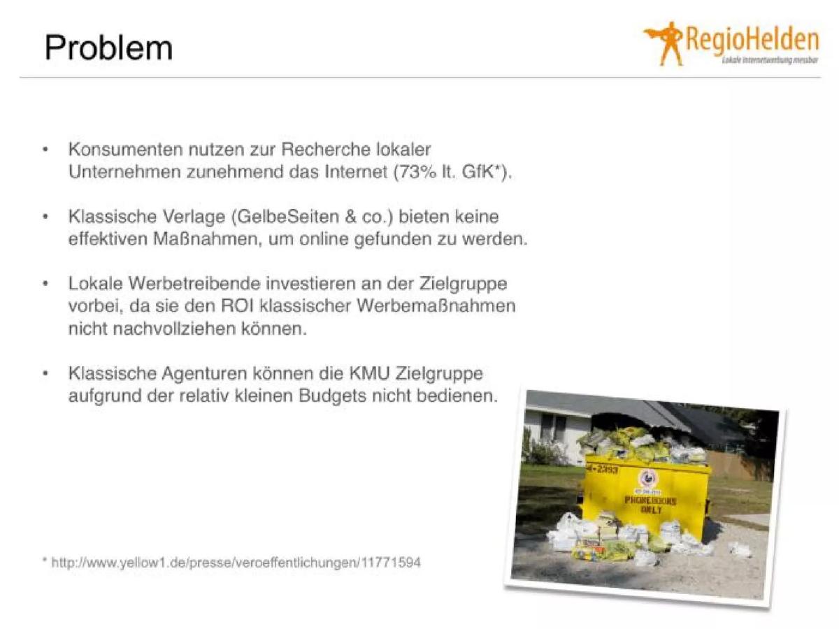 RegioHelden pitch deck slide 3 of 22