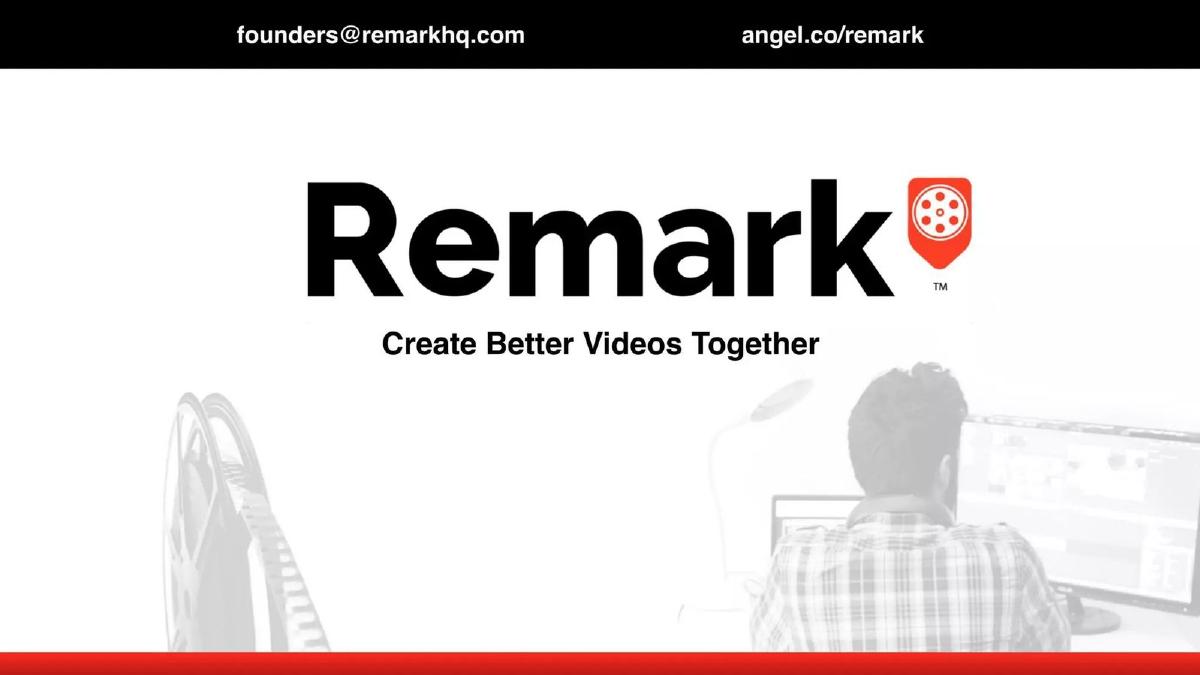 Remark pitch deck slide 1 of 10