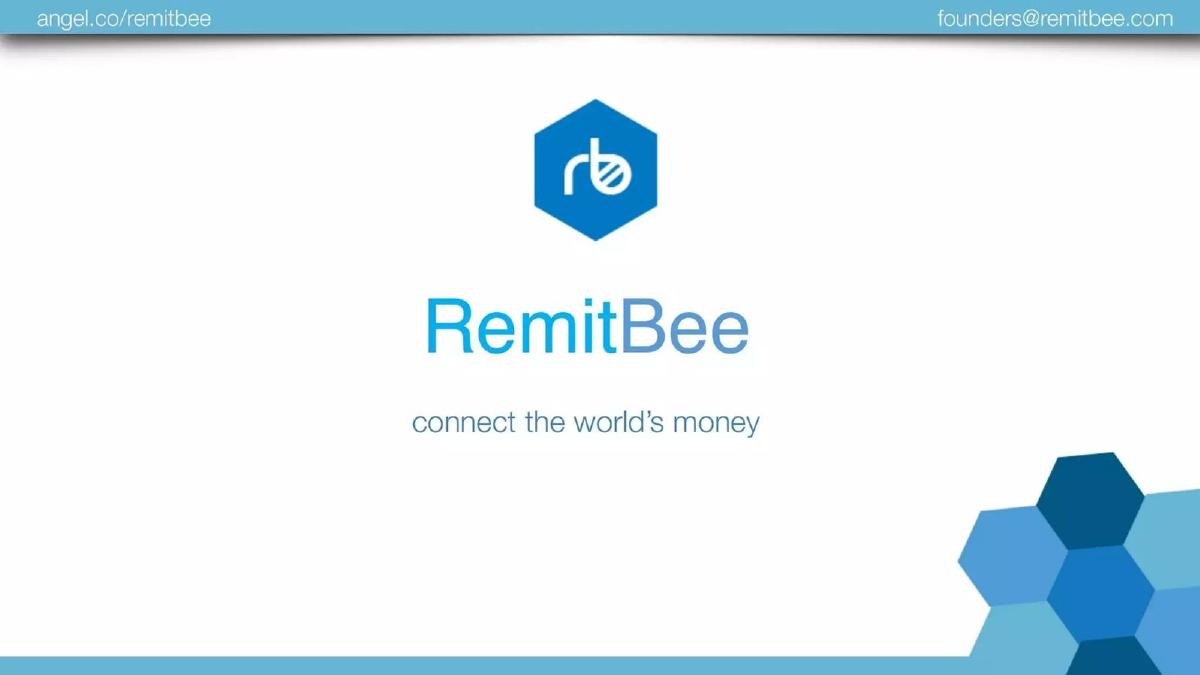 RemitBee pitch deck slide 1 of 13