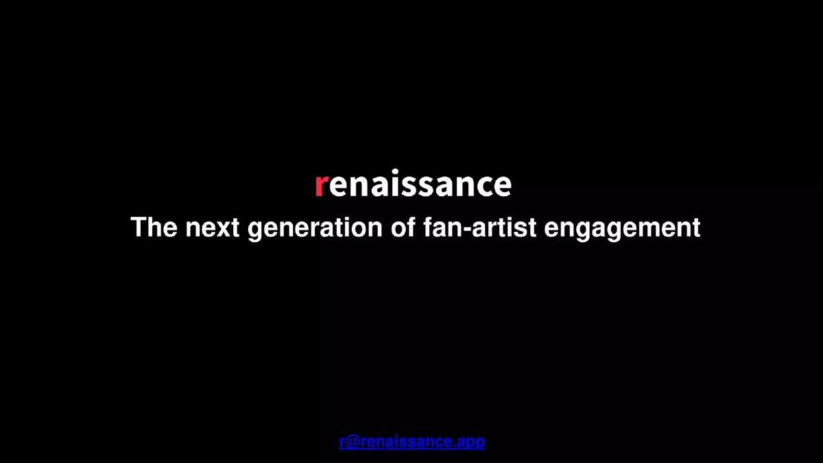 Renaissance pitch deck slide 1 of 10